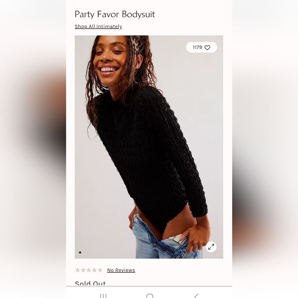 Free People party favor bodysuit size S